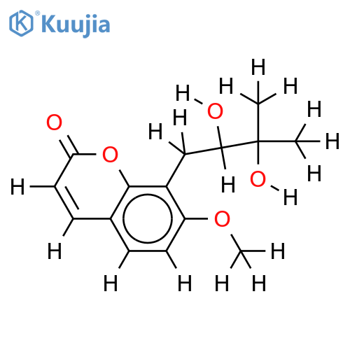 7-methoxy-8-(2',3'-dihydroxy-3'-methylbutyl)coumarin structure