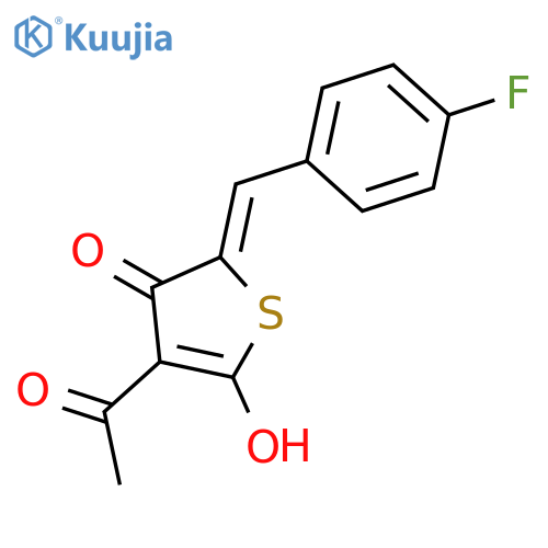 (2z)-4-acetyl-2-[(4-fluorophenyl)methylidene]-5-hydroxythiophen-3-one structure