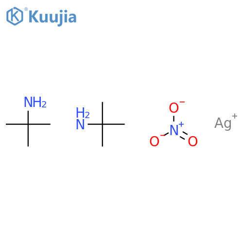 SILVER(1+), BIS(2-METHYL-2-PROPANAMINE)-, NITRATE structure
