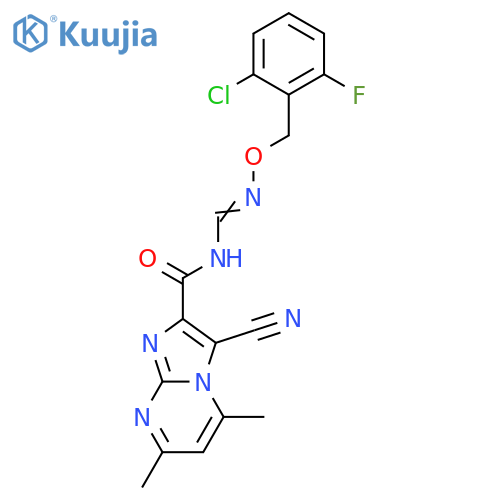 N-((E)-([(2-CHLORO-6-FLUOROBENZYL)OXY]AMINO)METHYLIDENE)-3-CYANO-5,7-DIMETHYLIMIDAZO[1,2-A]PYRIMIDINE-2-CARBOXAMIDE structure