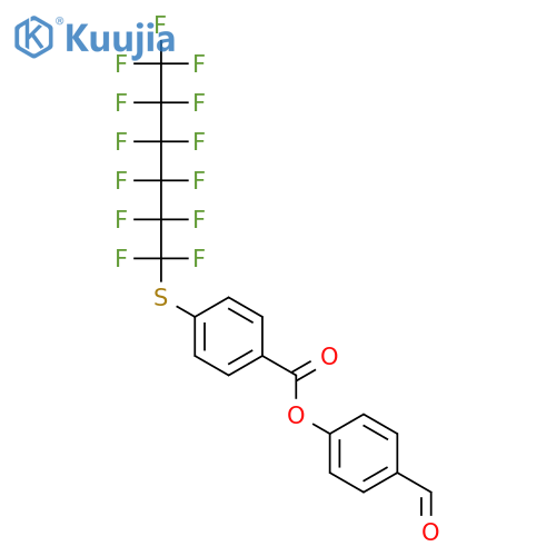 Benzoic acid, 4-[(tridecafluorohexyl)thio]-, 4-formylphenyl ester structure