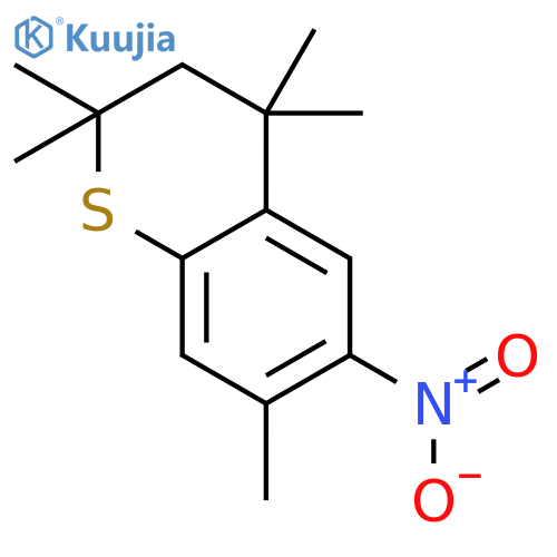 2H-1-BENZOTHIOPYRAN, 3,4-DIHYDRO-2,2,4,4,7-PENTAMETHYL-6-NITRO- structure
