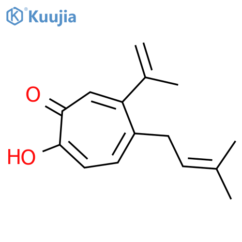 2-hydroxy-5-(3-methylbut-2-en-1-yl)-6-(prop-1-en-2-yl)cyclohepta-2,4,6-trien-1-one structure
