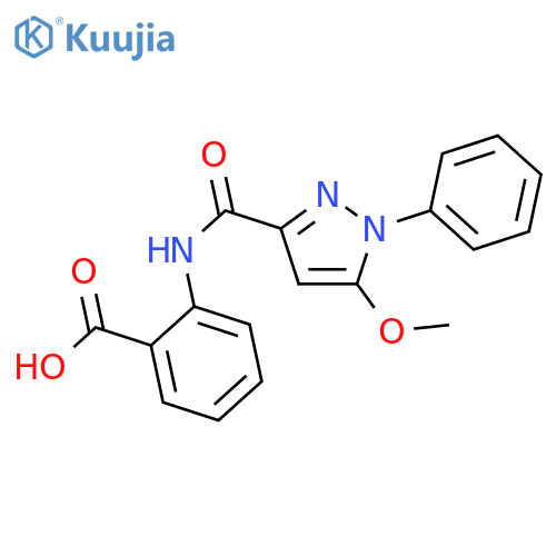 Benzoic acid, 2-[[(5-methoxy-1-phenyl-1H-pyrazol-3-yl)carbonyl]amino]- structure