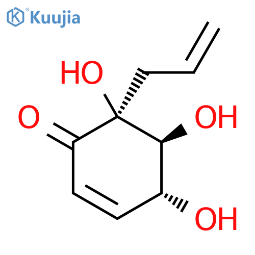 2-Cyclohexen-1-one, 4,5,6-trihydroxy-6-(2-propenyl)-, (4R,5S,6S)- structure