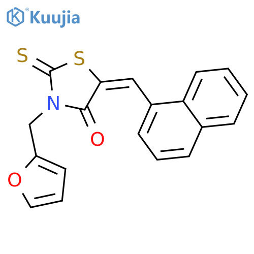 (5Z)-3-(furan-2-ylmethyl)-5-(naphthalen-1-ylmethylidene)-2-thioxo-1,3-thiazolidin-4-one structure