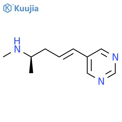 4-Penten-2-amine, N-methyl-5-(5-pyrimidinyl)-, (2R,4E)- structure