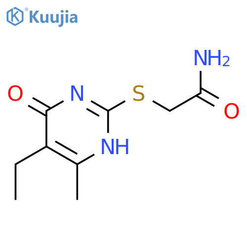 2-(5-ethyl-4-methyl-6-oxo-1,6-dihydropyrimidin-2-yl)sulfanylacetamide structure