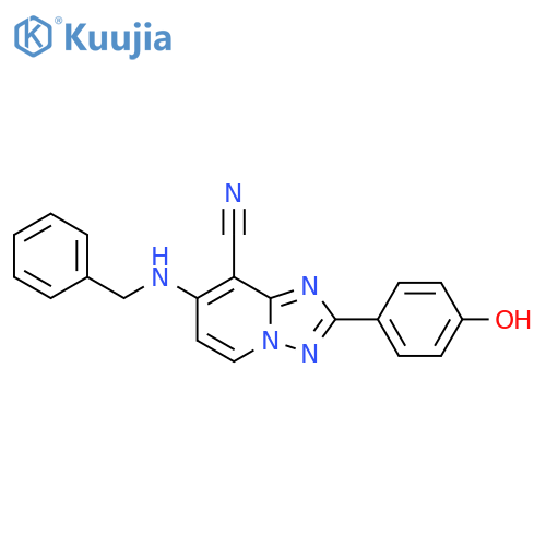 [1,2,4]Triazolo[1,5-a]pyridine-8-carbonitrile,2-(4-hydroxyphenyl)-7-[(phenylmethyl)amino]- structure