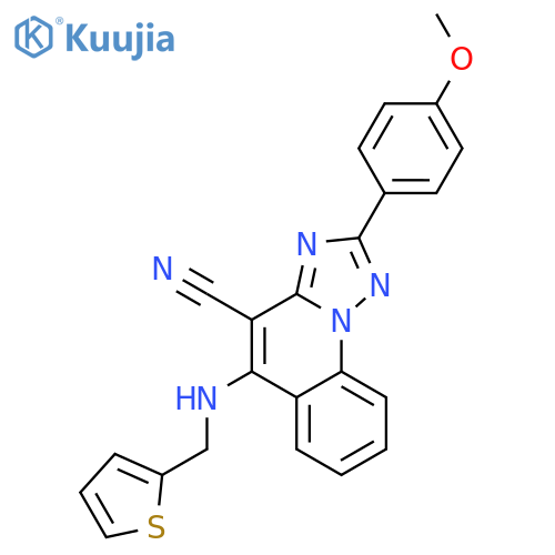 [1,2,4]Triazolo[1,5-a]quinoline-4-carbonitrile,2-(4-methoxyphenyl)-5-[(2-thienylmethyl)amino]- structure