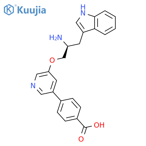 BENZOIC ACID, 4-[5-[(2S)-2-AMINO-3-(1H-INDOL-3-YL)PROPOXY]-3-PYRIDINYL]- structure