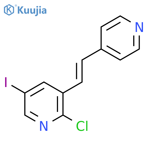 Pyridine, 2-chloro-5-iodo-3-[(1E)-2-(4-pyridinyl)ethenyl]- structure