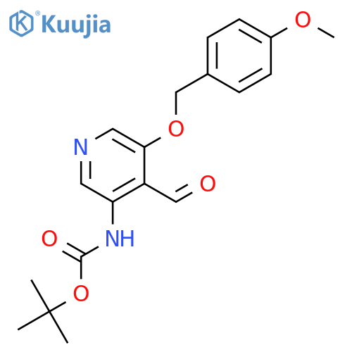 tert-Butyl (4-formyl-5-((4-methoxybenzyl)oxy)pyridin-3-yl)carbamate structure