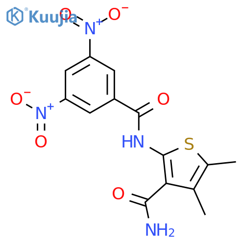 2-[(3,5-dinitrobenzoyl)amino]-4,5-dimethylthiophene-3-carboxamide structure