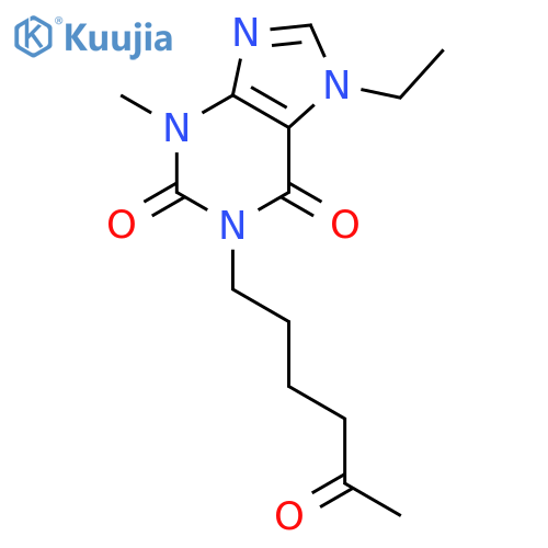 7-ethyl-3-methyl-1-(5-oxohexyl)-3,7-dihydro-1H-purine-2,6-dione structure
