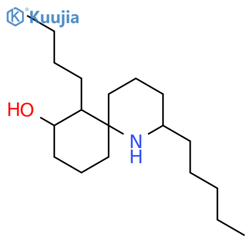 (7R,8R)-7-butyl-2-pentyl-1-azaspiro[5.5]undecan-8-ol structure