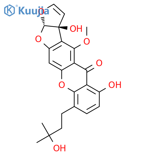 5H-Furo[3',2':4,5]furo[3,2-b]xanthen-5-one,3a,12a-dihydro-3a,6-dihydroxy-9-(3-hydroxy-3-methylbutyl)-4-methoxy-,(3aR,12aR)- (9CI) structure