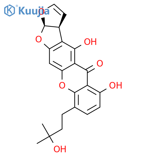 5H-Furo[3',2':4,5]furo[3,2-b]xanthen-5-one,3a,12a-dihydro-4,6-dihydroxy-9-(3-hydroxy-3-methylbutyl)-, (3aS,12aR)- (9CI) structure