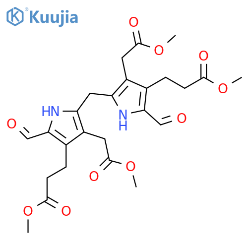 1H-Pyrrole-3-propanoic acid,5,5'-methylenebis[2-formyl-4-(2-methoxy-2-oxoethyl)-, dimethyl ester structure
