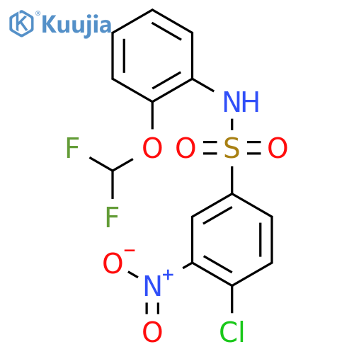 4-chloro-N-[2-(difluoromethoxy)phenyl]-3-nitrobenzenesulfonamide structure