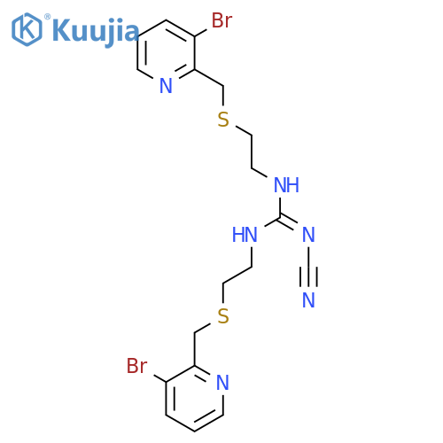 Guanidine,N,N'-bis[2-[[(3-bromo-2-pyridinyl)methyl]thio]ethyl]-N''-cyano- structure