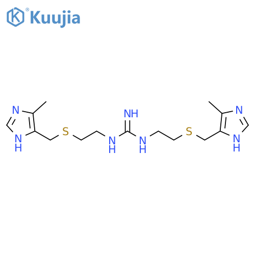Guanidine, N,N'-bis[2-[[(4-methyl-1H-imidazol-5-yl)methyl]thio]ethyl]- structure