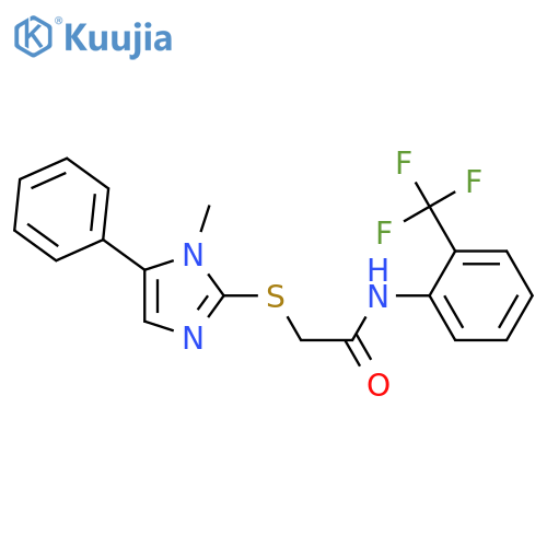 2-(1-methyl-5-phenyl-1H-imidazol-2-yl)sulfanyl-N-2-(trifluoromethyl)phenylacetamide structure