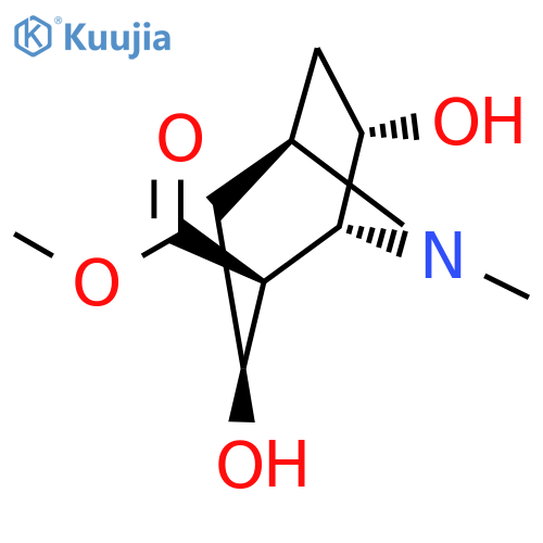 8-Azabicyclo[3.2.1]octane-2-carboxylic acid, 3,7-dihydroxy-8-methyl-, methyl ester, (1R,2S,3S,5S,7S)-rel- (9CI) structure