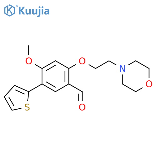 BENZALDEHYDE, 4-METHOXY-2-[2-(4-MORPHOLINYL)ETHOXY]-5-(2-THIENYL)- structure