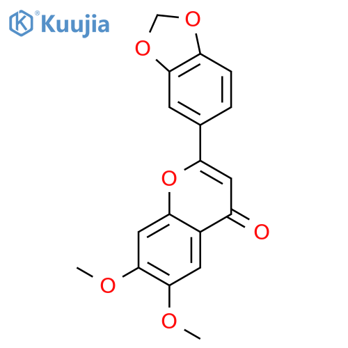 2-Benzo[1,3]dioxol-5-yl-6,7-dimethoxy-chromen-4-on structure