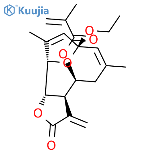 2-Propenoic acid,2-methyl-,(3aR,4S,8S,11S,11aS)-8-ethoxy-2,3,3a,4,5,8,11,11a-octahydro-6,10-dimethyl-3-methylene-2-oxo-8,11-epoxy(6E)-cyclodeca[b]furan-4-ylester structure