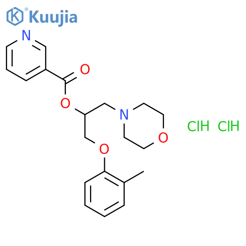 2-(2-methylphenoxy)-1-(morpholin-4-ylmethyl)ethyl pyridine-3-carboxylate dihydrochloride structure