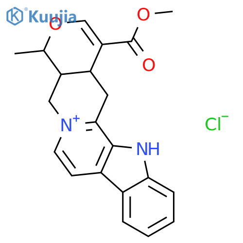 Oxayohimbanium,3,4,5,6,16,17-hexadehydro-16-(methoxycarbonyl)-19-methyl-, chloride, (19a)- (9CI) structure