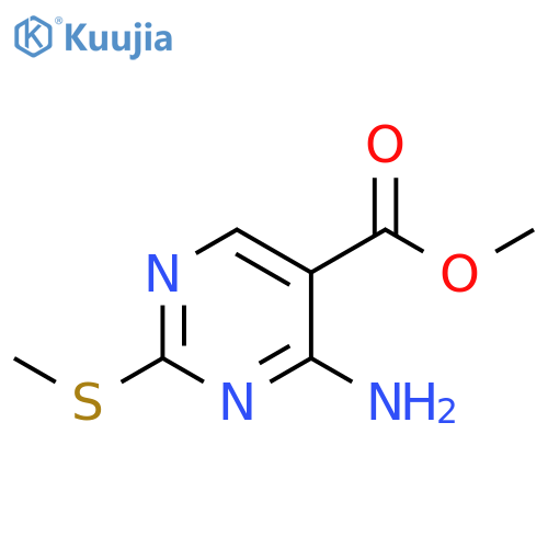 5-Pyrimidinecarboxylic acid, 4-amino-2-(methylthio)-, methyl ester structure