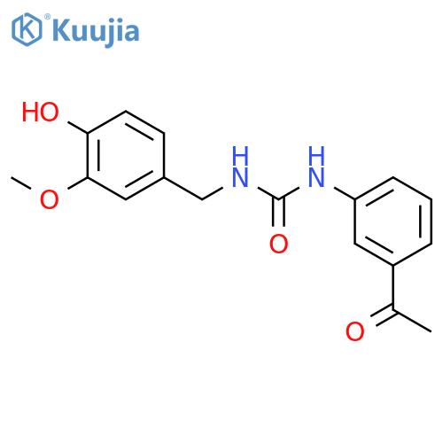 UREA, N-(3-ACETYLPHENYL)-N'-[(4-HYDROXY-3-METHOXYPHENYL)METHYL]- structure