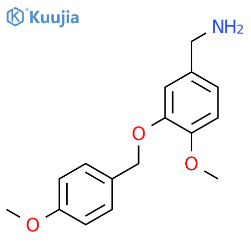 BENZENEMETHANAMINE, 4-METHOXY-3-[(4-METHOXYPHENYL)METHOXY]- structure