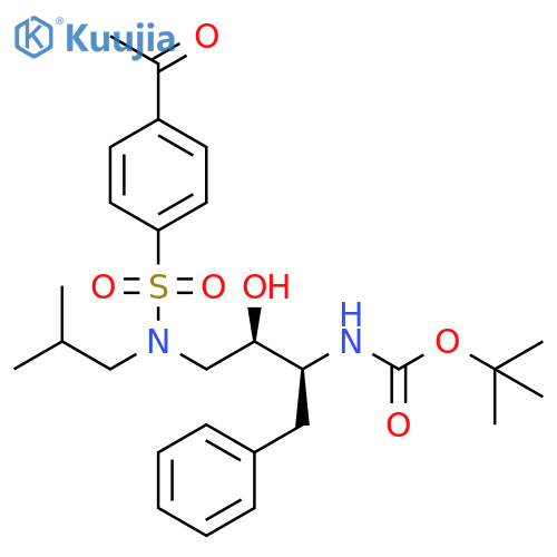 Carbamic acid,[(1S,2R)-3-[[(4-acetylphenyl)sulfonyl](2-methylpropyl)amino]-2-hydroxy-1-(phenylmethyl)propyl]-, 1,1-dimethylethyl ester structure