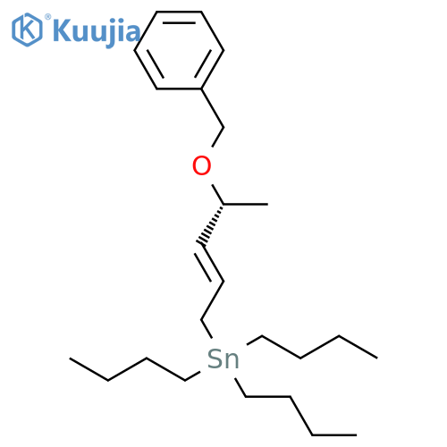 Stannane, tributyl[(2E,4R)-4-(phenylmethoxy)-2-pentenyl]- structure