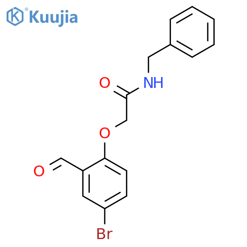 N-benzyl-2-(4-bromo-2-formylphenoxy)acetamide structure