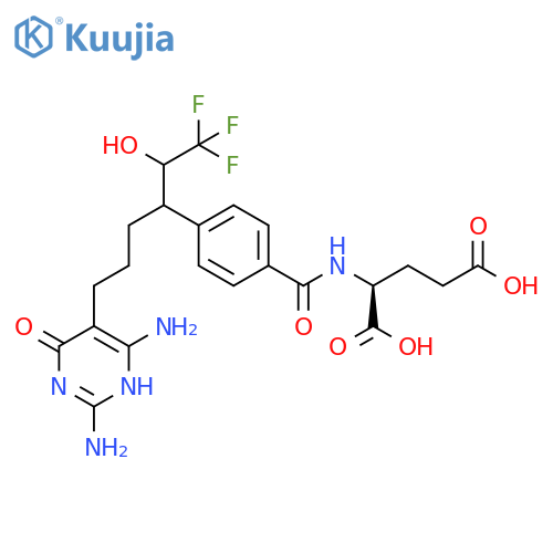 L-Glutamic acid,N-[4-[4-(2,6-diamino-1,4-dihydro-4-oxo-5-pyrimidinyl)-1-(2,2,2-trifluoro-1-hydroxyethyl)butyl]benzoyl]- structure