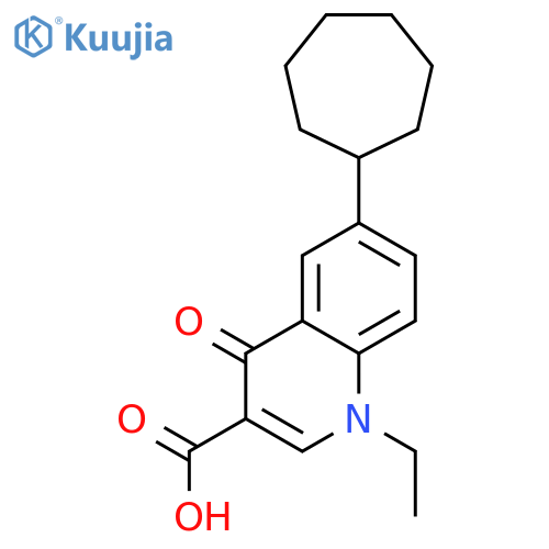 3-Quinolinecarboxylic acid, 6-cycloheptyl-1-ethyl-1,4-dihydro-4-oxo- structure
