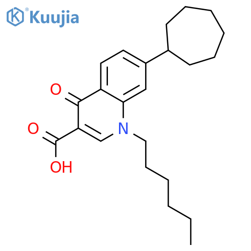 3-Quinolinecarboxylic acid, 7-cycloheptyl-1-hexyl-1,4-dihydro-4-oxo- structure