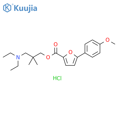 2-Furancarboxylic acid, 5-(4-methoxyphenyl)-,3-(diethylamino)-2,2-dimethylpropyl ester, hydrochloride structure