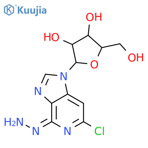 6-chloro-4-hydrazinyl-1-pentofuranosyl-1H-imidazo[4,5-c]pyridine structure