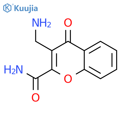 4H-1-Benzopyran-2-carboxamide, 3-(aminomethyl)-4-oxo- structure