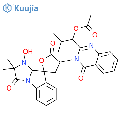 Spiro[furan-2(5H),9'-[9H]imidazo[1,2-a]indole]-3',5(2'H)-dione,4-[2-[(1S)-1-(acetyloxy)-2-methylpropyl]-4-oxo-3(4H)-quinazolinyl]-1',3,4,9'a-tetrahydro-1'-hydroxy-2',2'-dimethyl-,(2S,4R,9'aS)- structure
