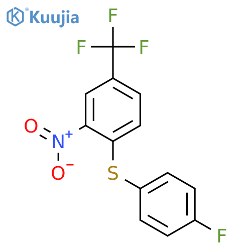Benzene, 1-[(4-fluorophenyl)thio]-2-nitro-4-(trifluoromethyl)- structure