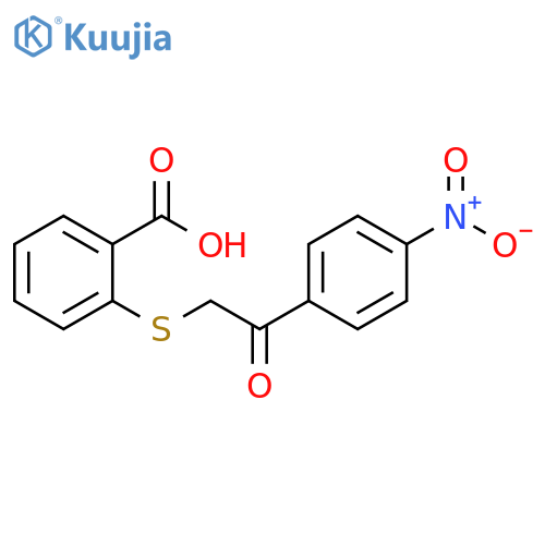 2-{2-(4-nitrophenyl)-2-oxoethylsulfanyl}benzoic acid structure