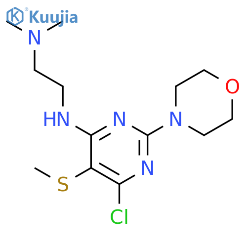 N'-[6-chloro-5-(methylsulfanyl)-2-morpholin-4-ylpyrimidin-4-yl]-N,N-dimethylethane-1,2-diamine structure