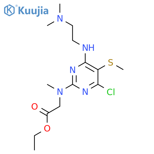 ethyl N-[4-chloro-6-{[2-(dimethylamino)ethyl]amino}-5-(methylsulfanyl)pyrimidin-2-yl]-N-methylglycinate structure